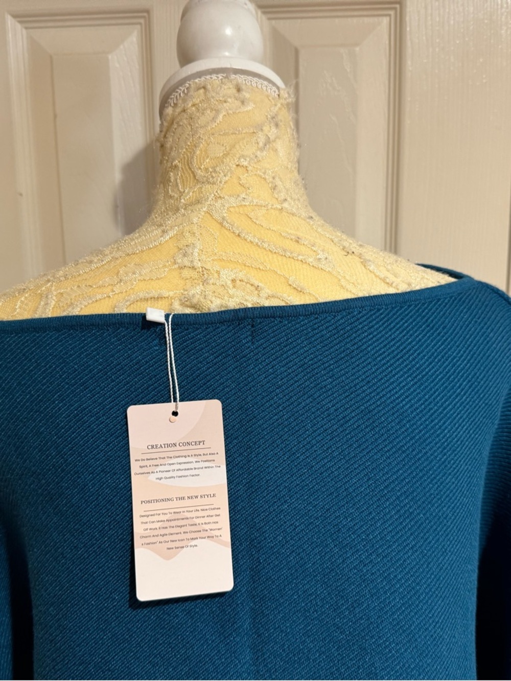 Blue Women's Boatneck Lightweight Sweater - Picture 6 of 6